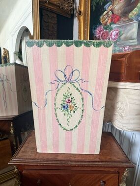 Jane Keltner Hand-Painted Floral basket